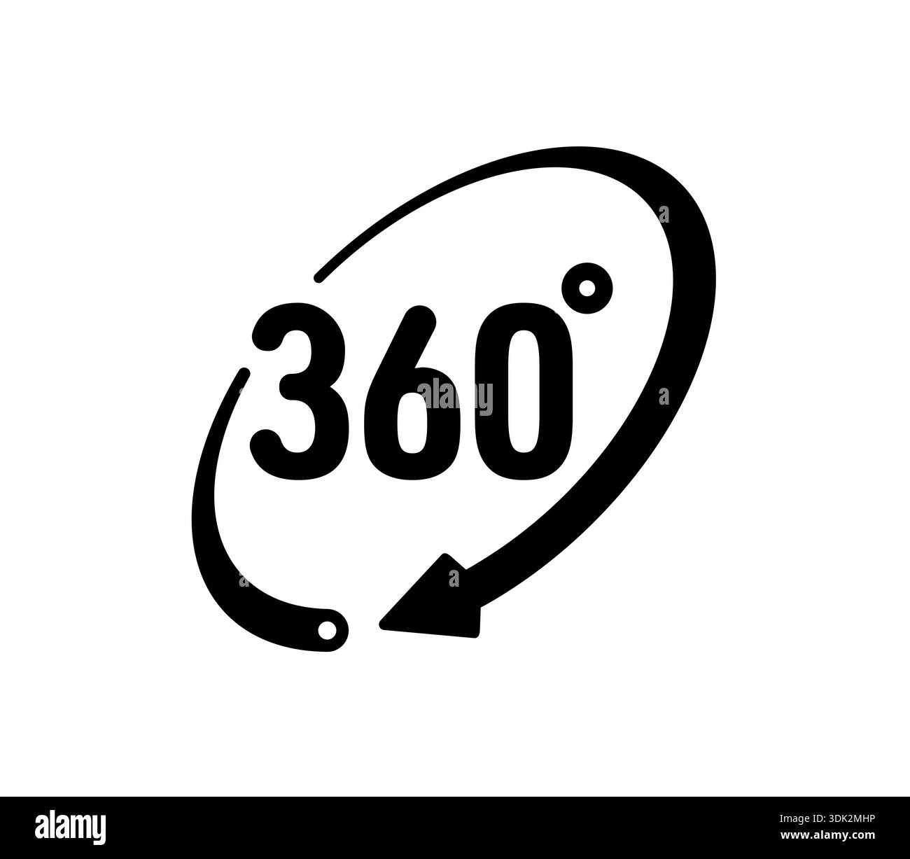 360 degree logo on a white background. Stock Vector