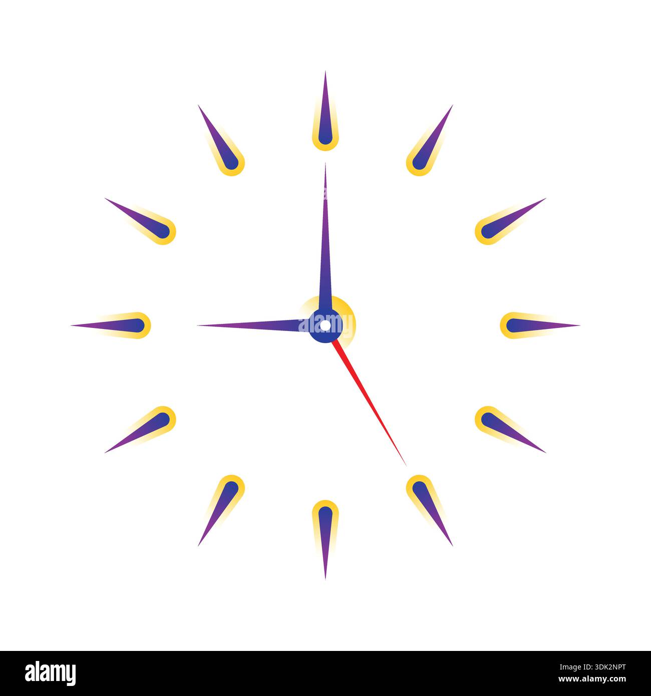 Analog clock interface on white background. Linear analog clock concept. Stock Vector