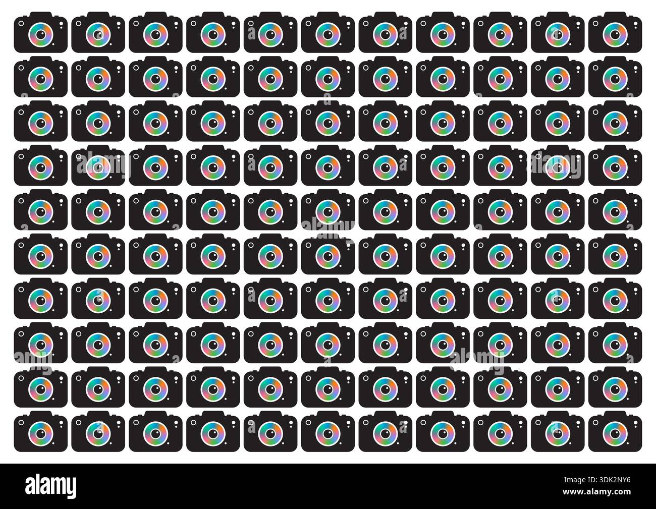 Background from camera symbols. camera background concept. Stock Vector