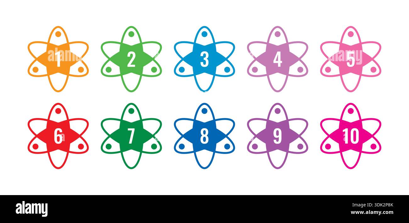 colorful ordered math numbers. vector numbers concept Stock Vector