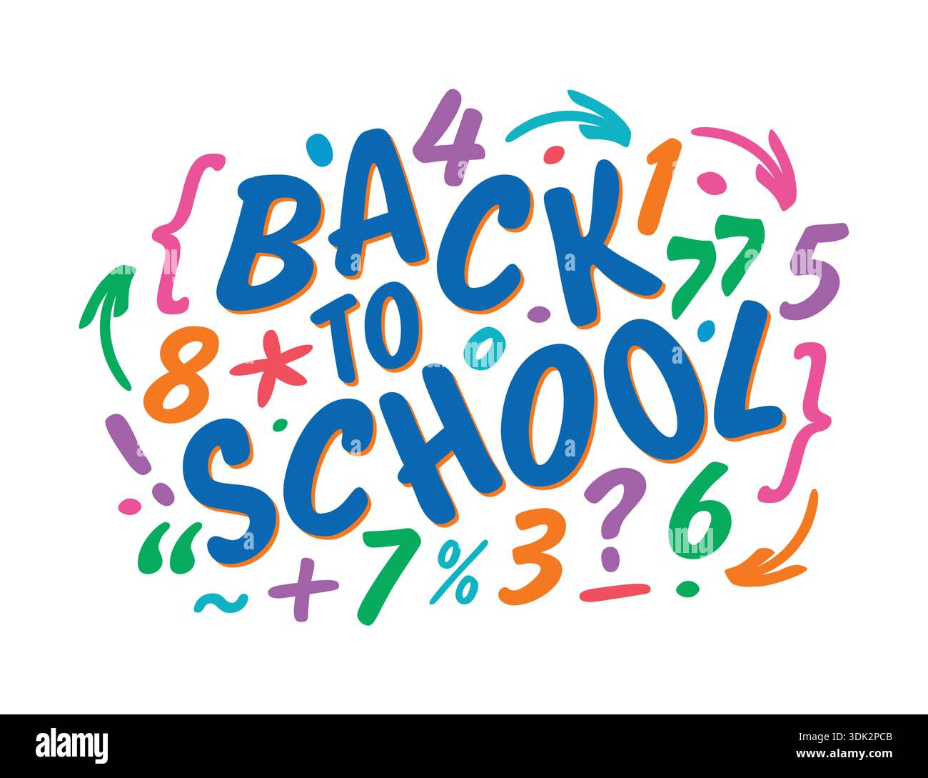 back to school. back to school on white background. Stock Vector