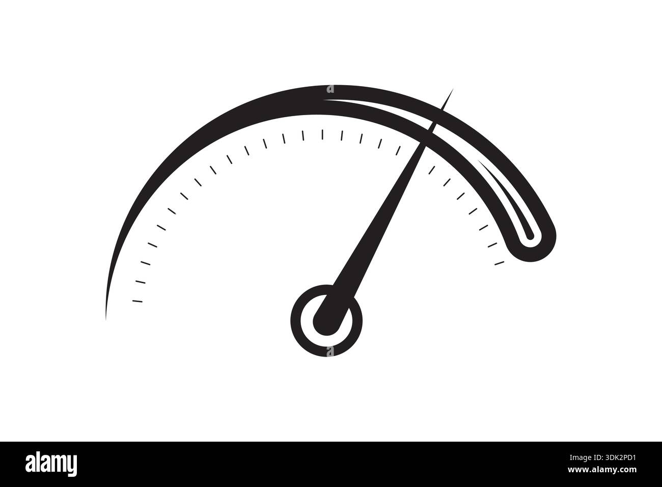 black speedometer dial illustration. Stock Vector