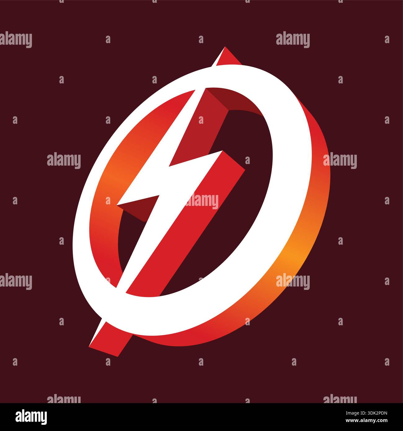 brown background 3d lightning symbol. Stock Vector