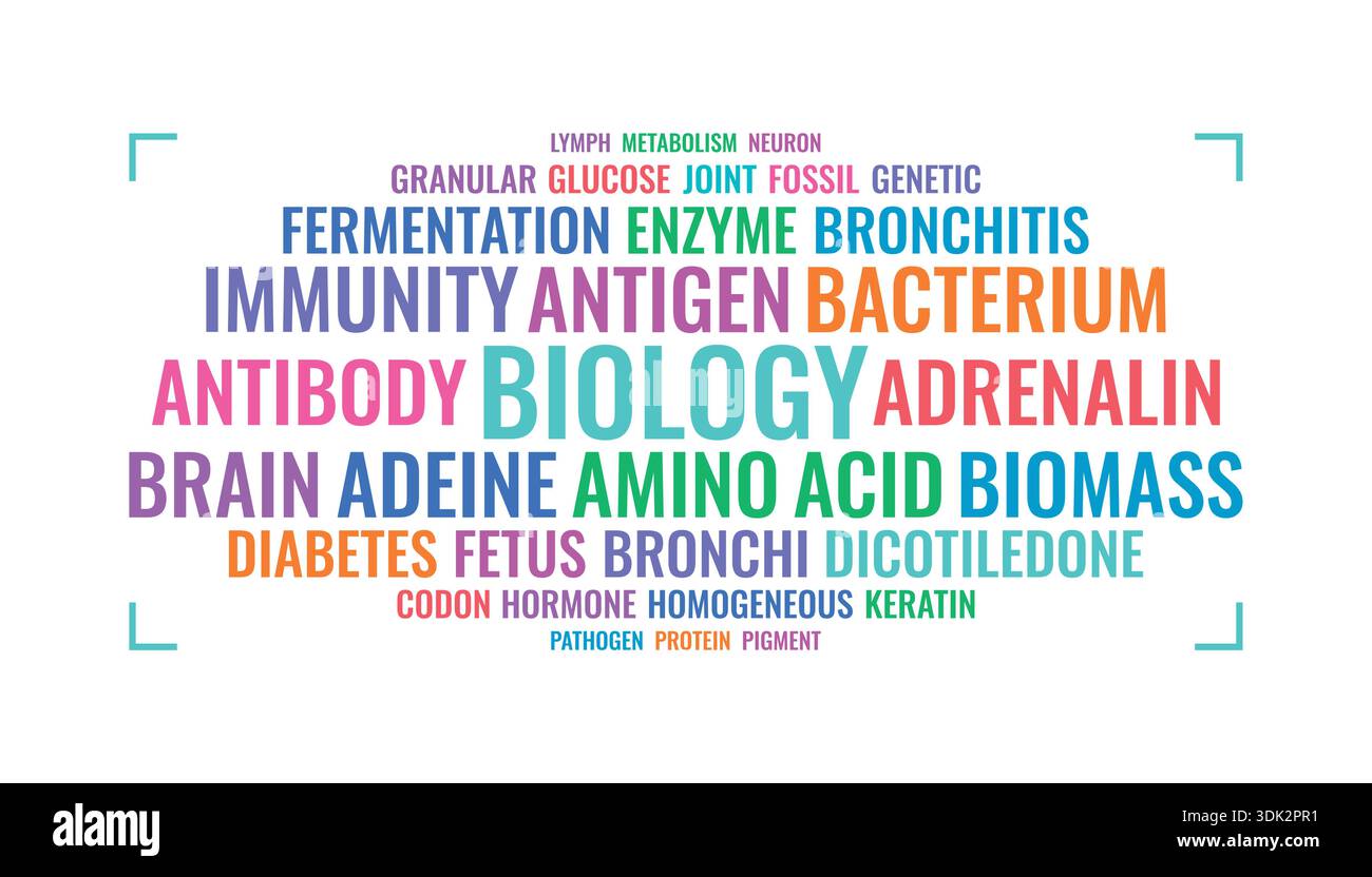 biology terms on a white background. Stock Vector