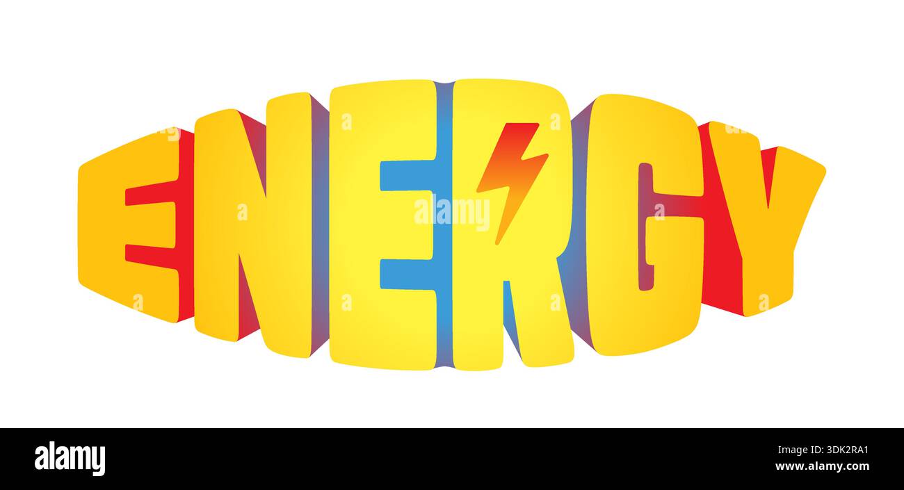 bulging energy logo on a white background. energy logo. lightning symbol and energy concept Stock Vector