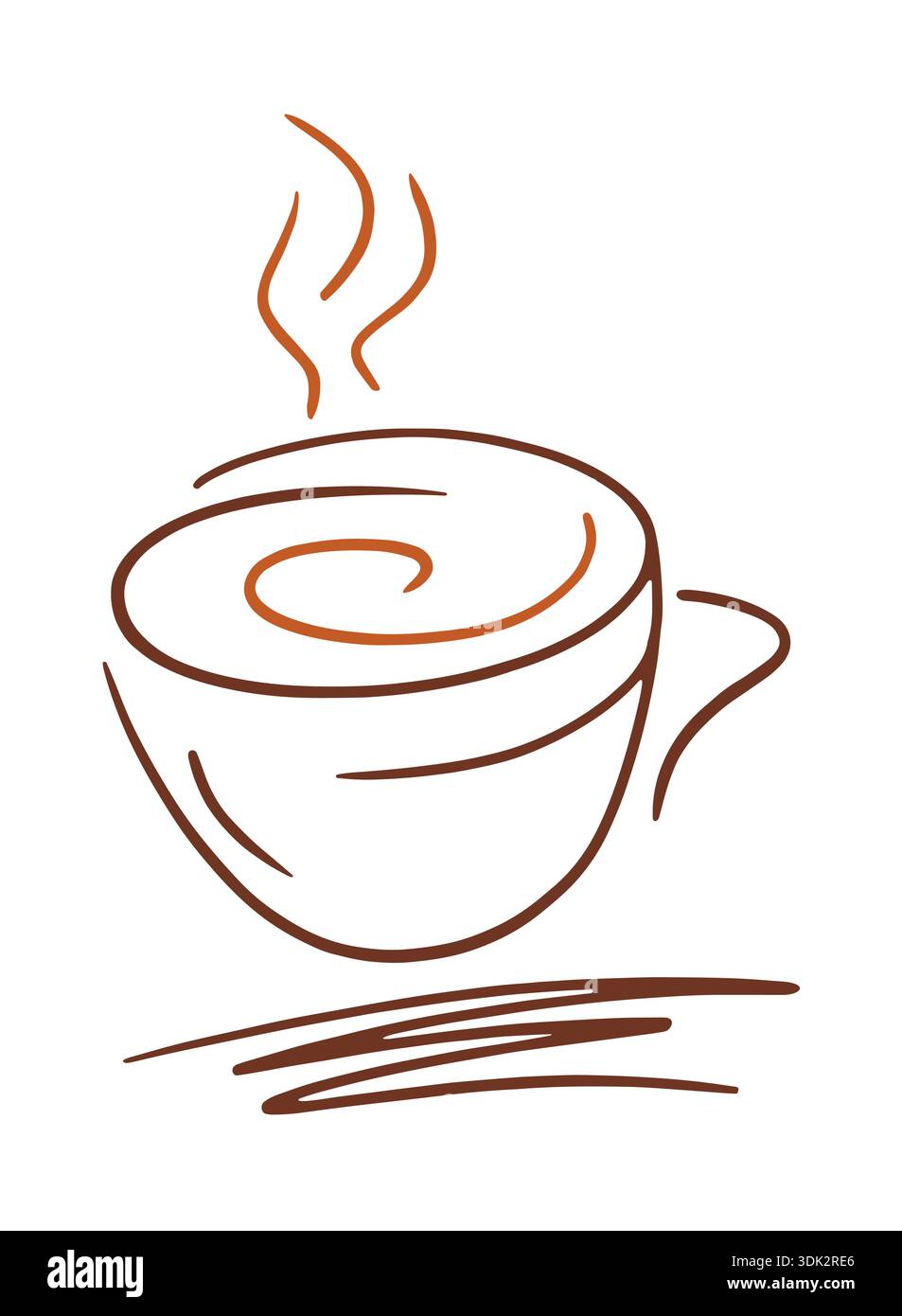 brown coffee cup on white background Stock Vector
