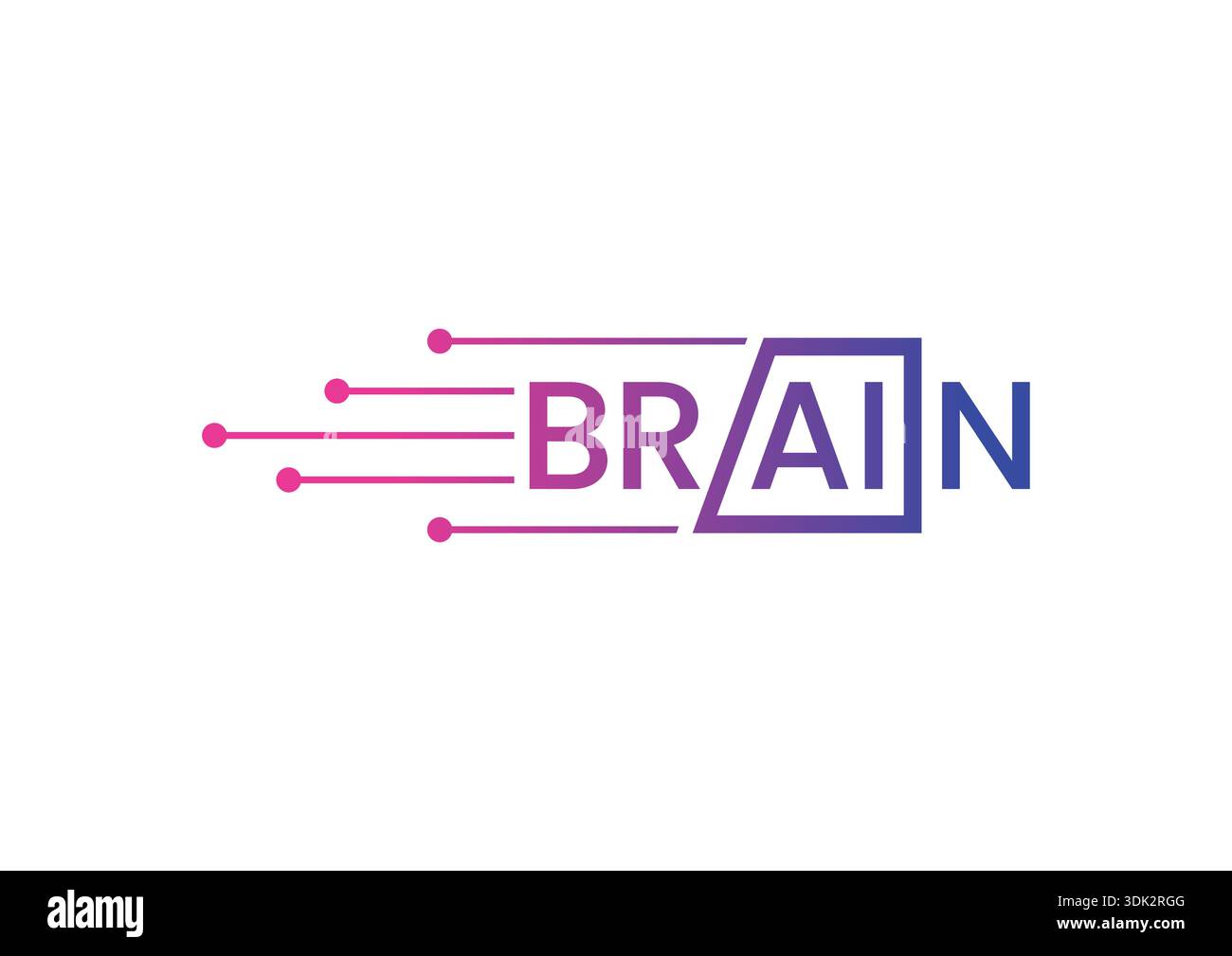 brain word and artificial intelligence concept. artificial intelligence logo. vector AI concept. Stock Vector