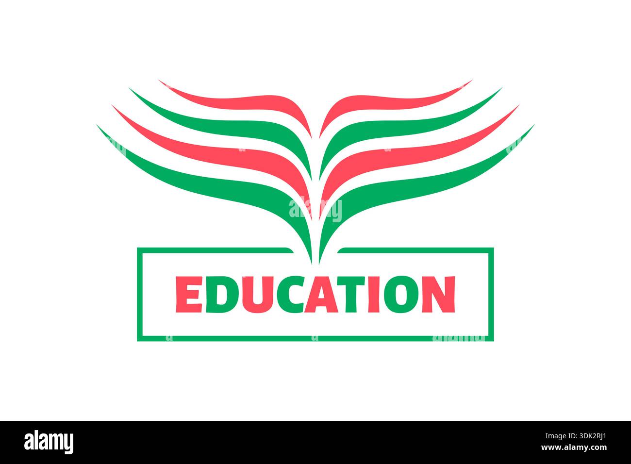 book pages concept. vector education logo Stock Vector