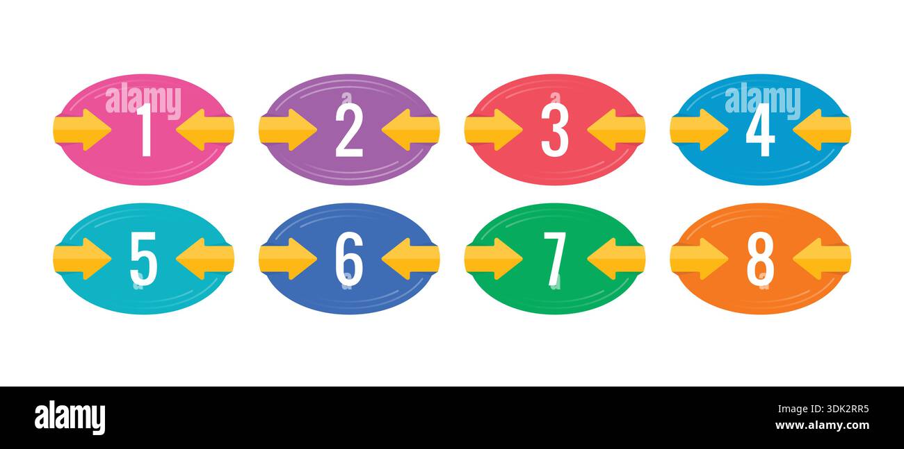 colorful ordered math numbers. vector numbers concept Stock Vector