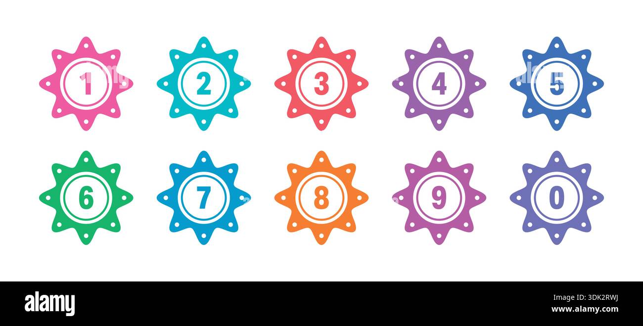 colorful ordered math numbers. vector numbers concept Stock Vector