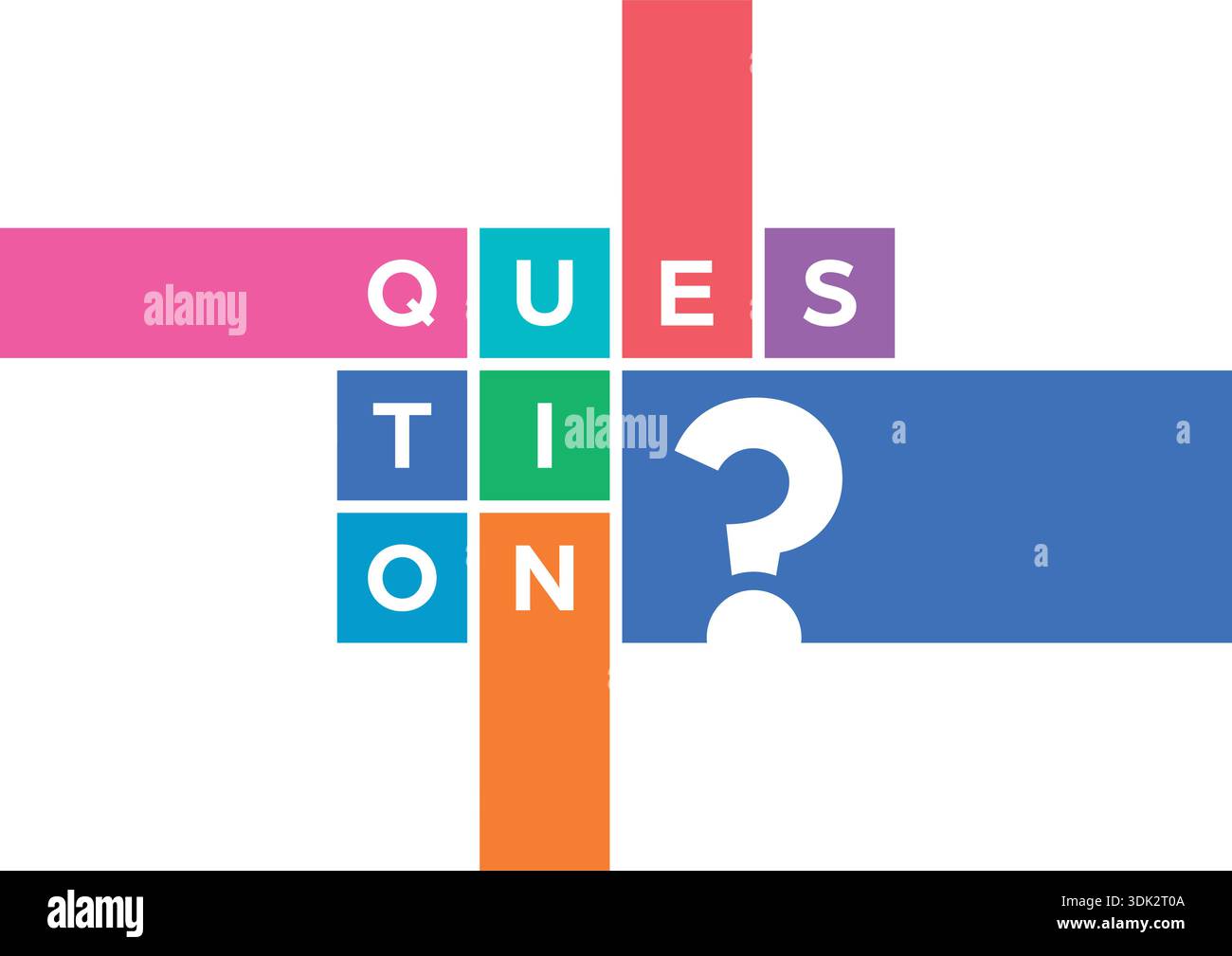 colored squares, question and question mark concept. question mark. Stock Vector