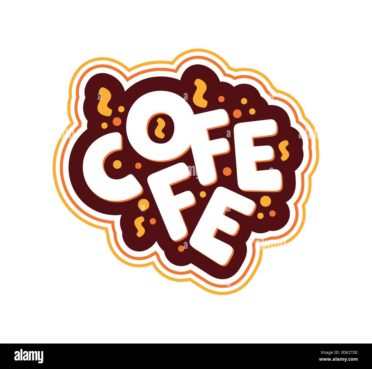 coffee logo on brown background. vector coffee logo. Stock Vector