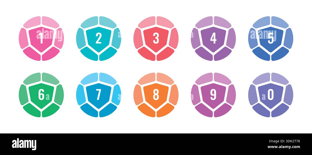 colorful ordered math numbers. vector numbers concept Stock Vector