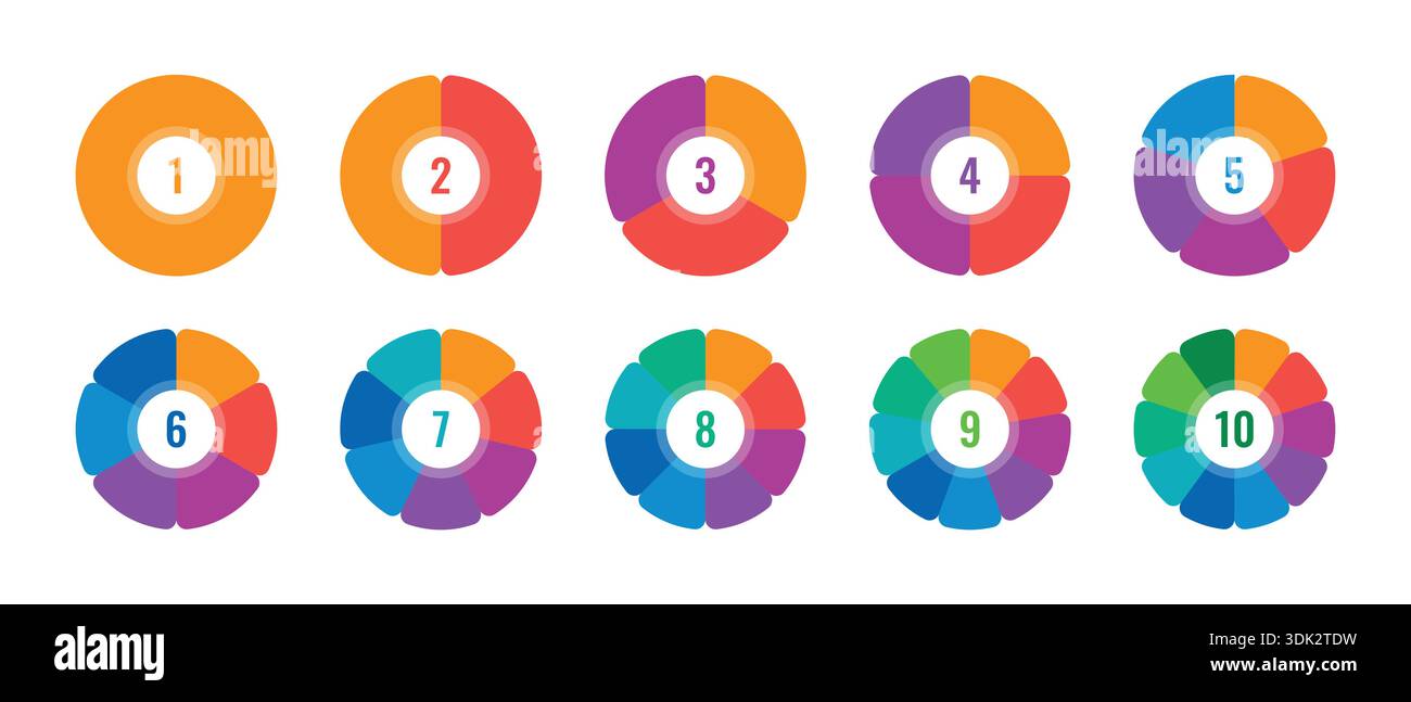 colorful ordered math numbers. vector numbers concept Stock Vector