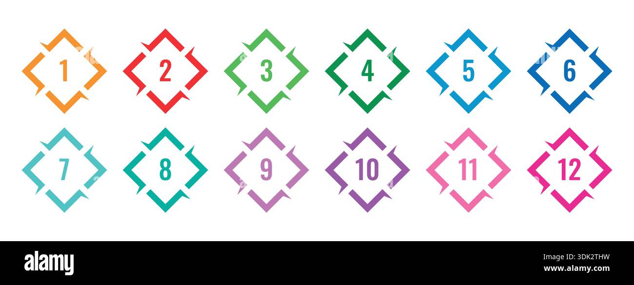 colorful ordered math numbers. vector numbers concept Stock Vector