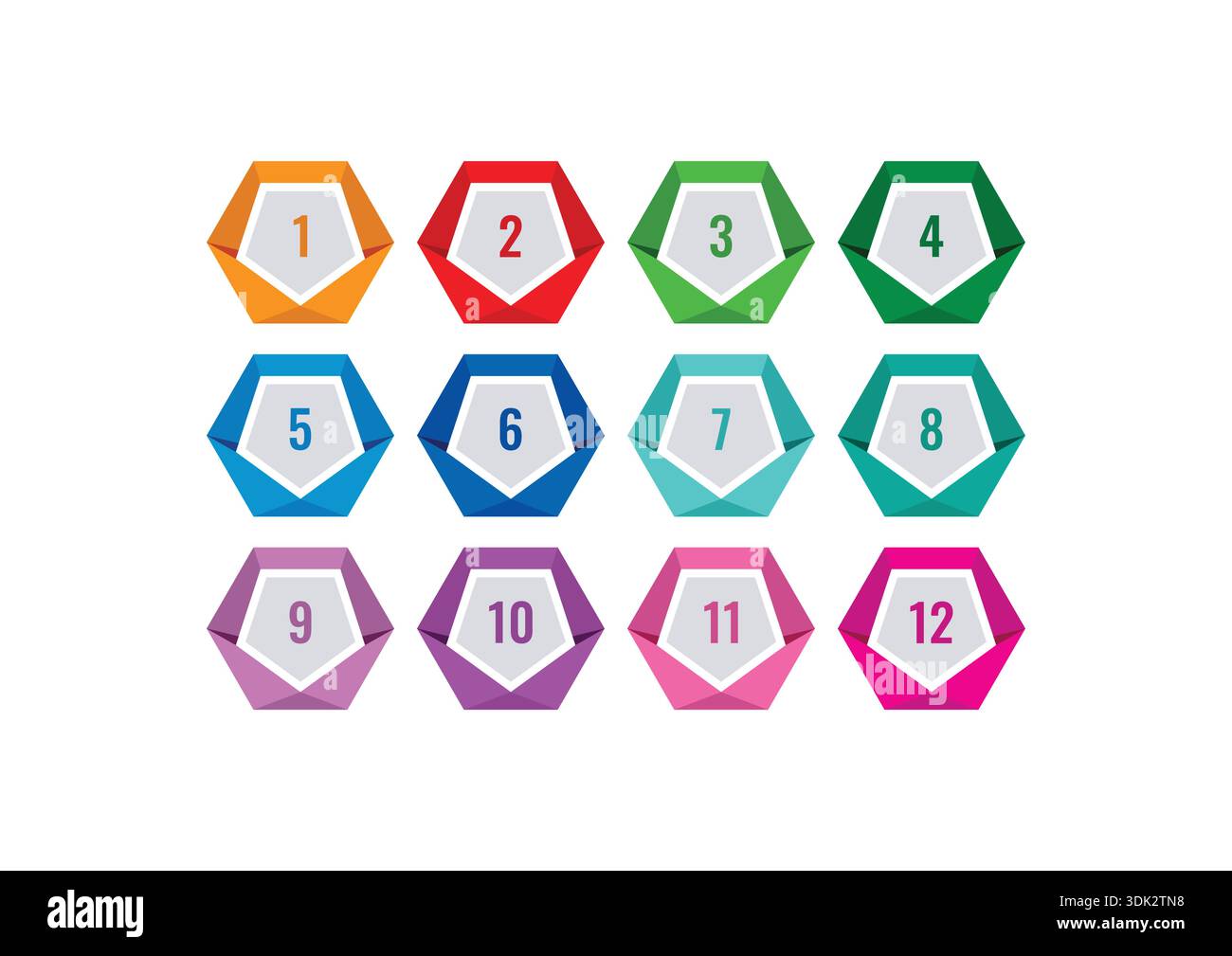 colorful ordered math numbers. vector numbers concept Stock Vector