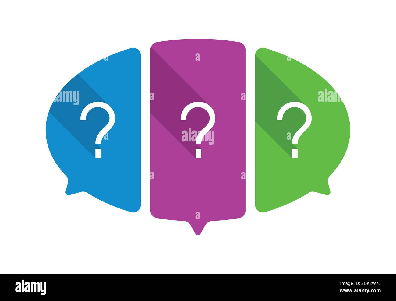 colorful speech bubbles and question mark. Stock Vector