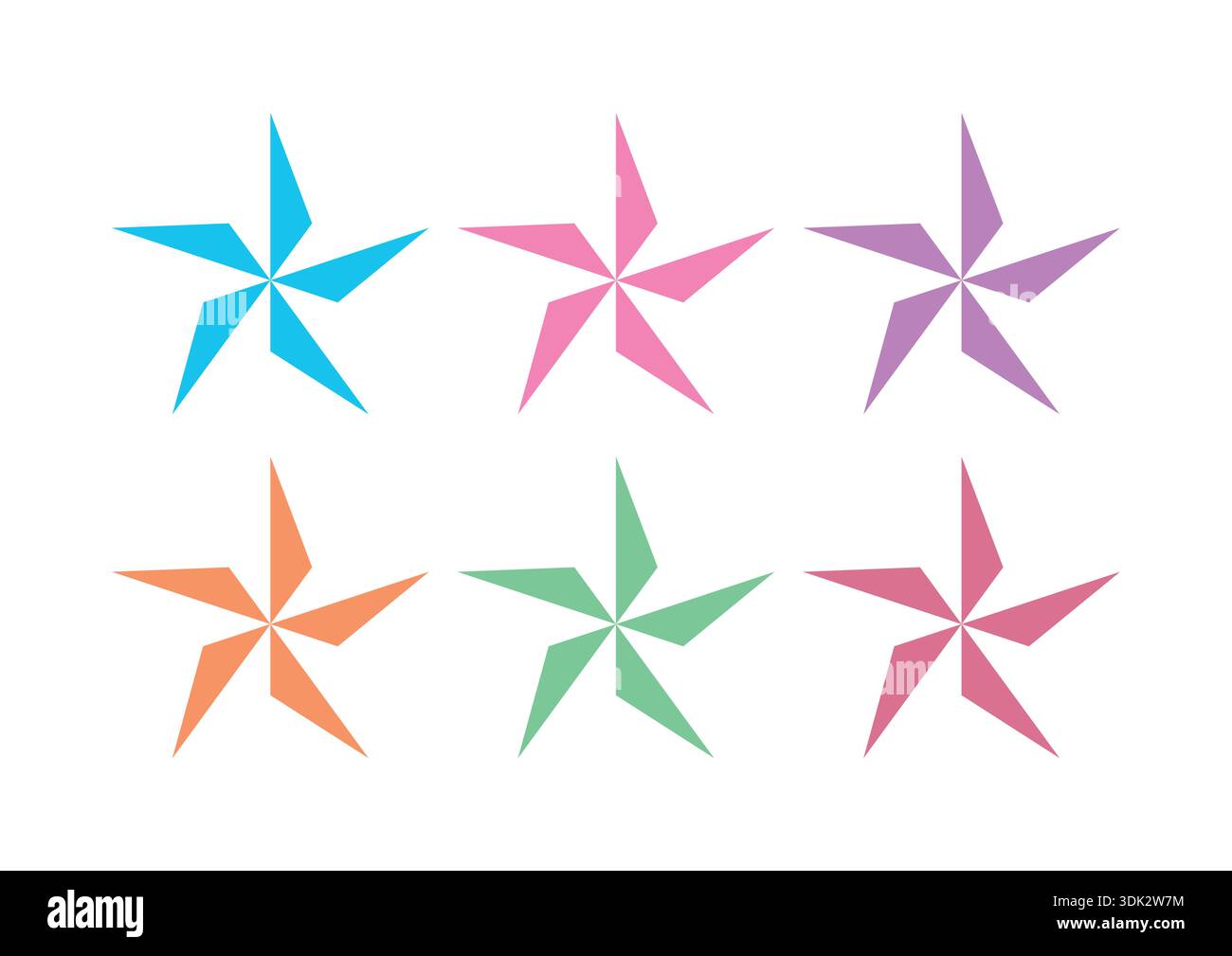 colored propellers. colorful vector stars. star symbol. Stock Vector