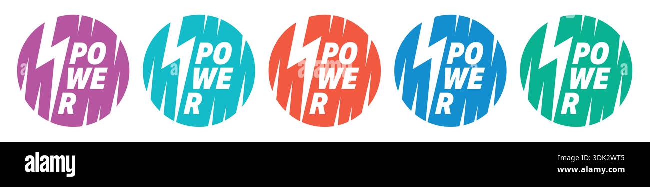 colorful lightning bolt and power concept. Stock Vector