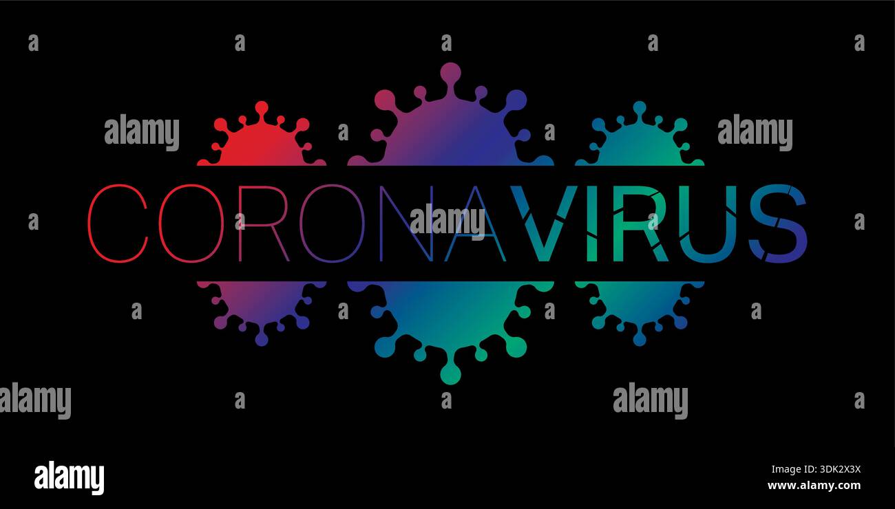 coronavirus logo in dark background. Stock Vector