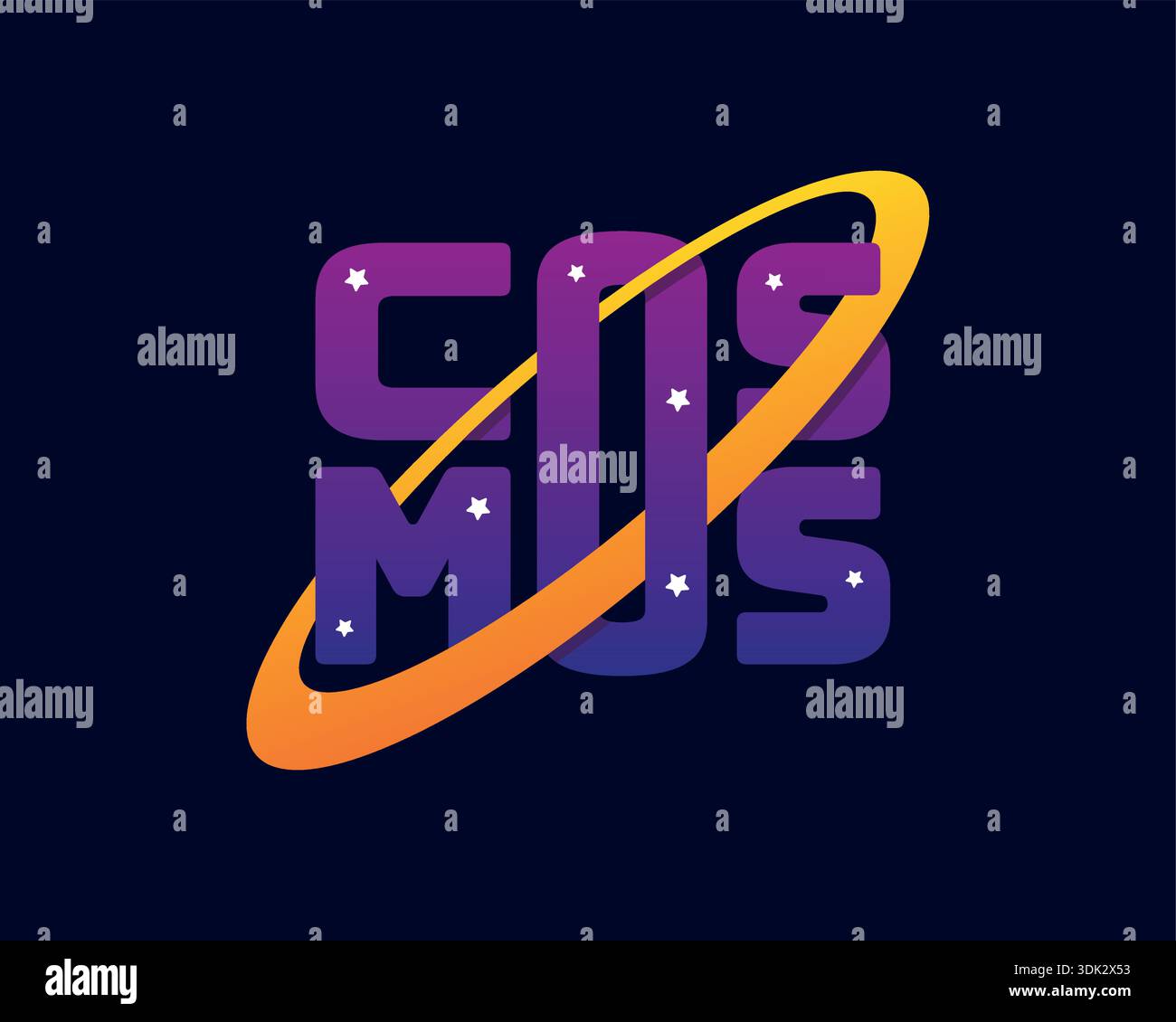 cosmos logo. purple-magenta cosmos concept. cosmos word concept. Stock Vector