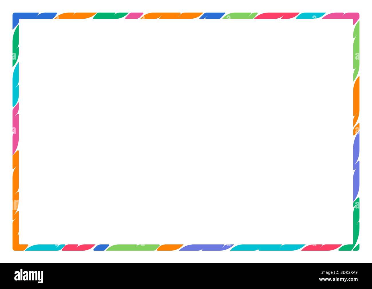 dashed color horizontal frame. vector colorful frame Stock Vector