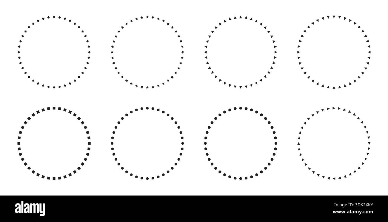 different shapes around circle. vector circle patterns. different circle shapes Stock Vector
