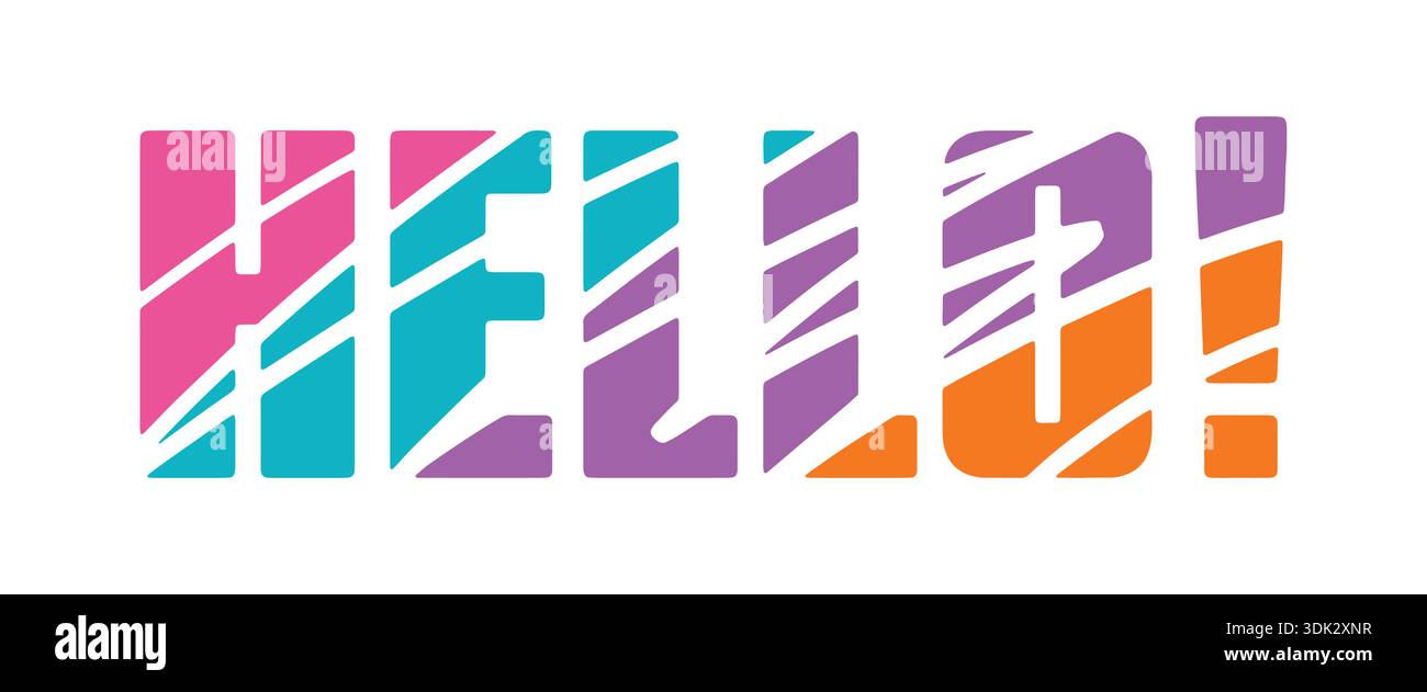 colorful hello logo. colorful hello word on white background Stock ...