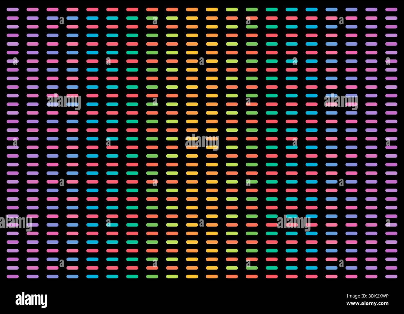 colorful lines pattern on black background. dashed line pattern Stock Vector