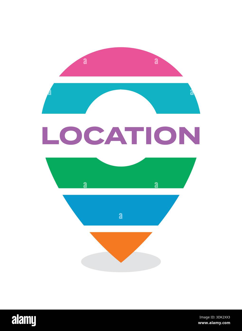 colorful location symbol concept. address, sketch, location symbol. Stock Vector