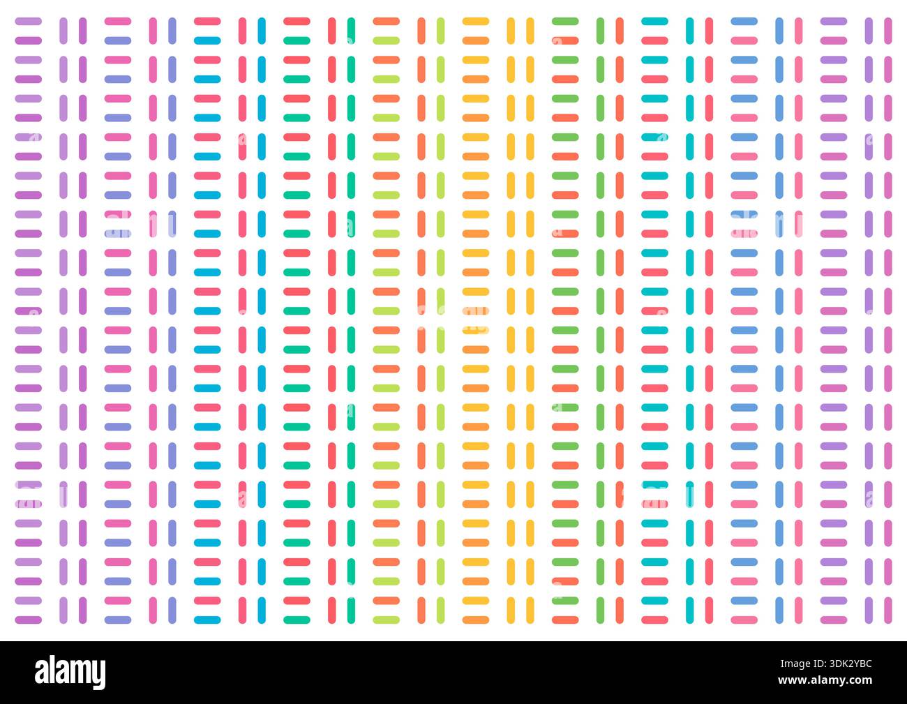 dashed line background. colored lines on a white background Stock Vector