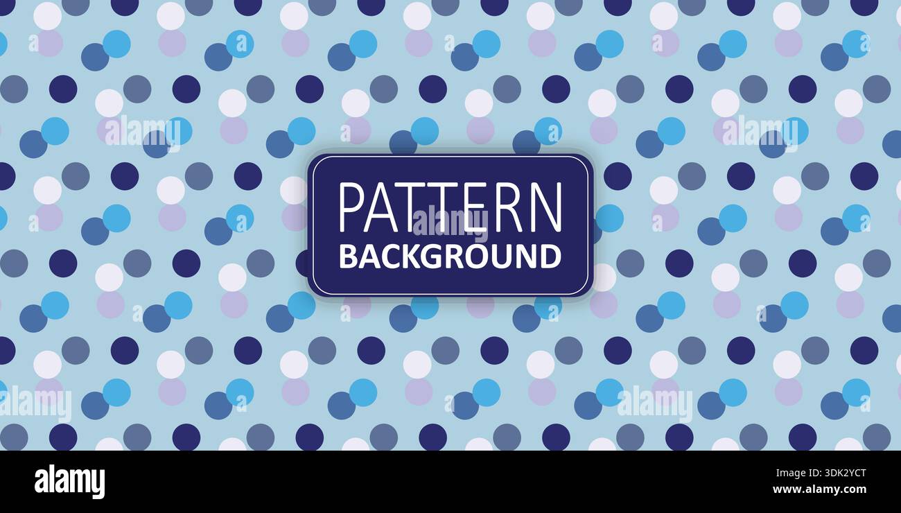 Blue Polka Dot Pattern with Multicolored Circular Dots Stock Vector