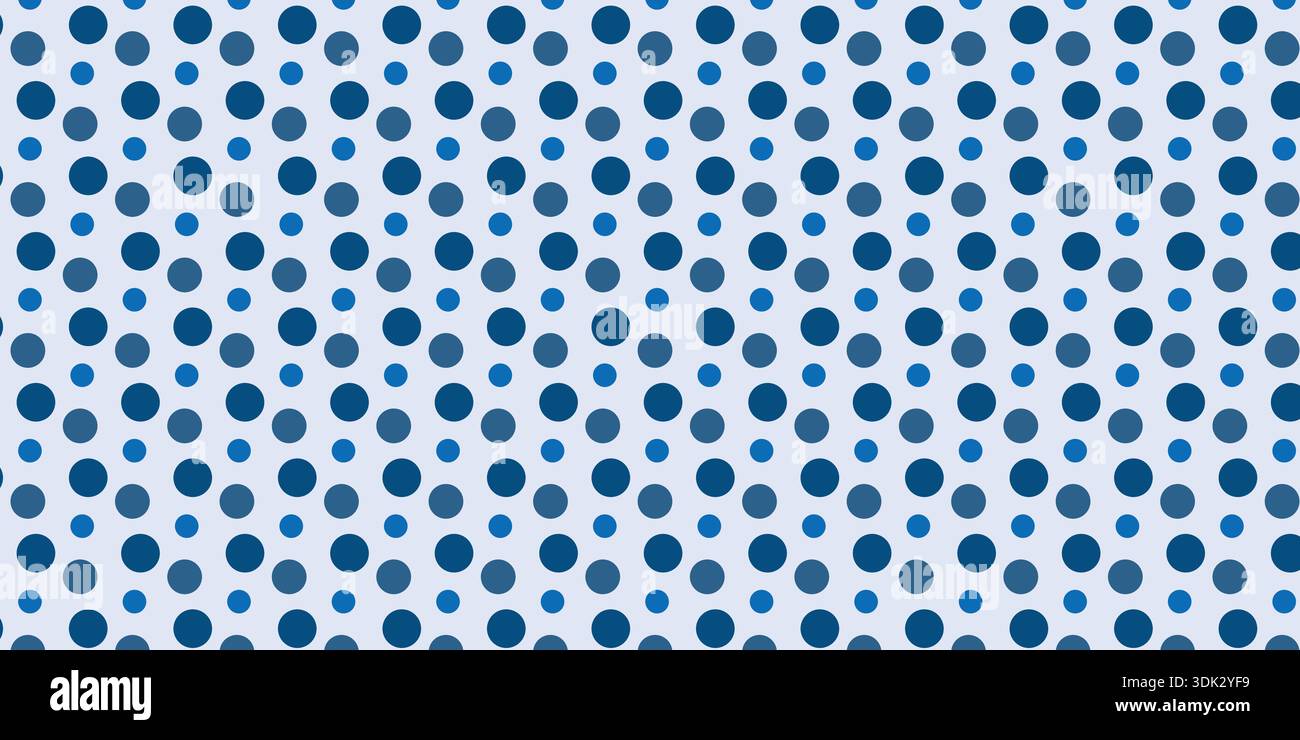 Blue Polka Dot Pattern with Repeating Circular Shapes Stock Vector