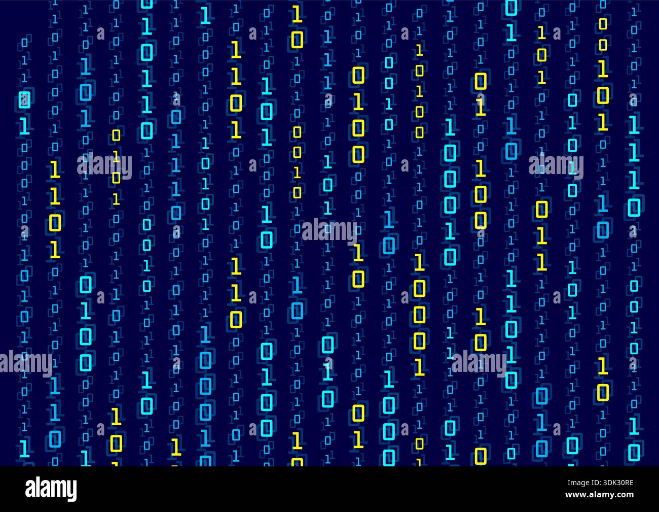digital concept on dark blue background. flowing digital numbers background. electronic background Stock Vector