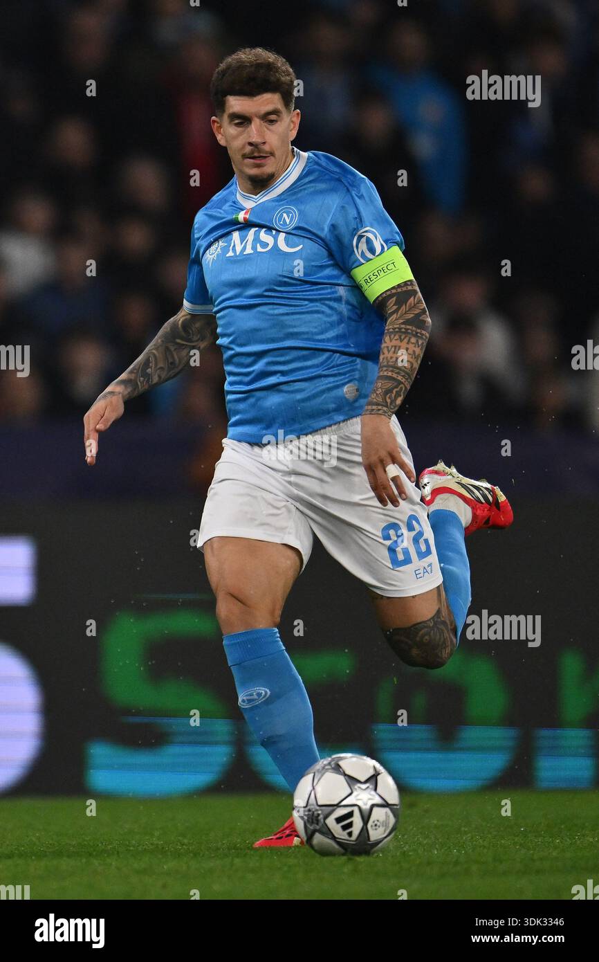 Giovanni Di Lorenzo Of S S C Napoli Is In Action During The UEFA 