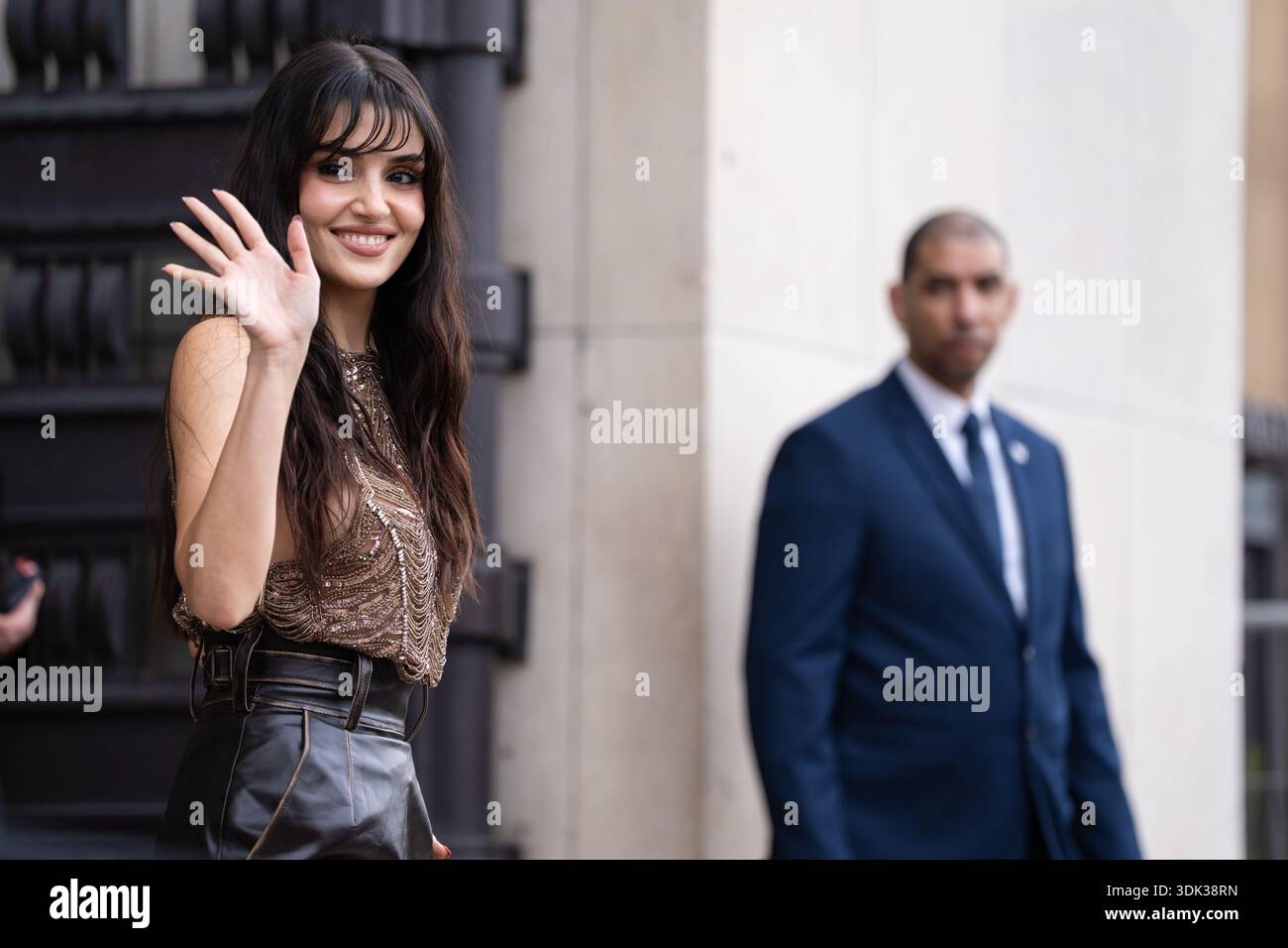 Hande Ercel outside Elie Saab, during Paris Fashion Week - Haute Couture -  Spring Summer 2026 Stock Photo - Alamy
