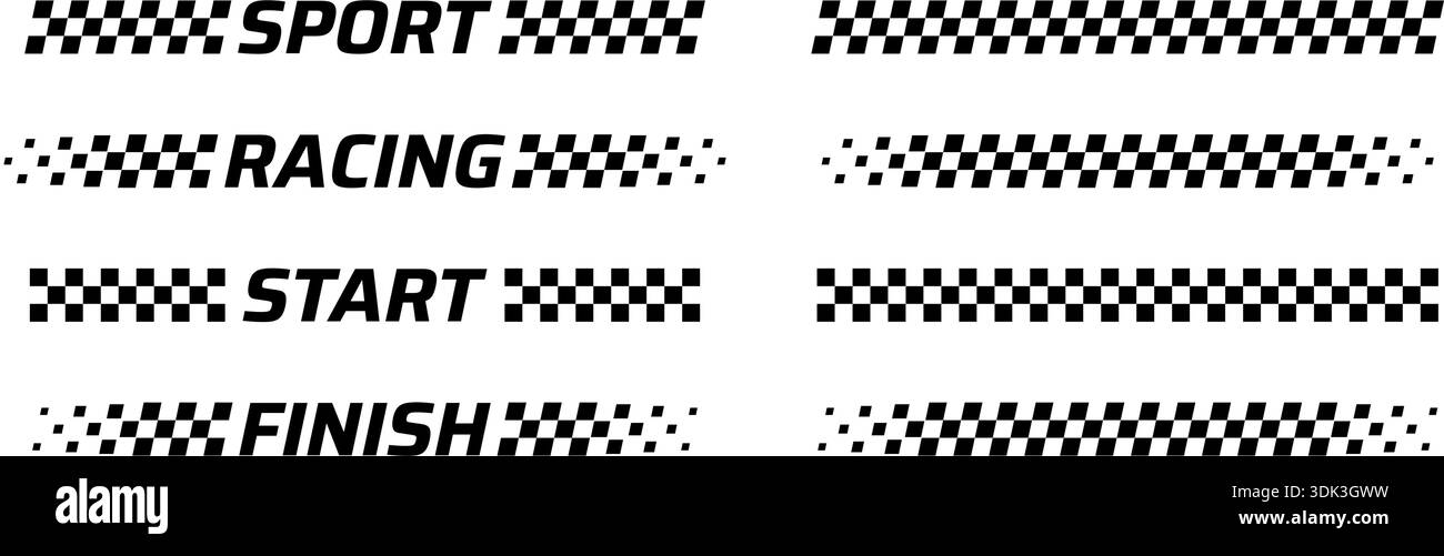 Racing stripe as a flag. Finish line with a checkered texture. Sports ...