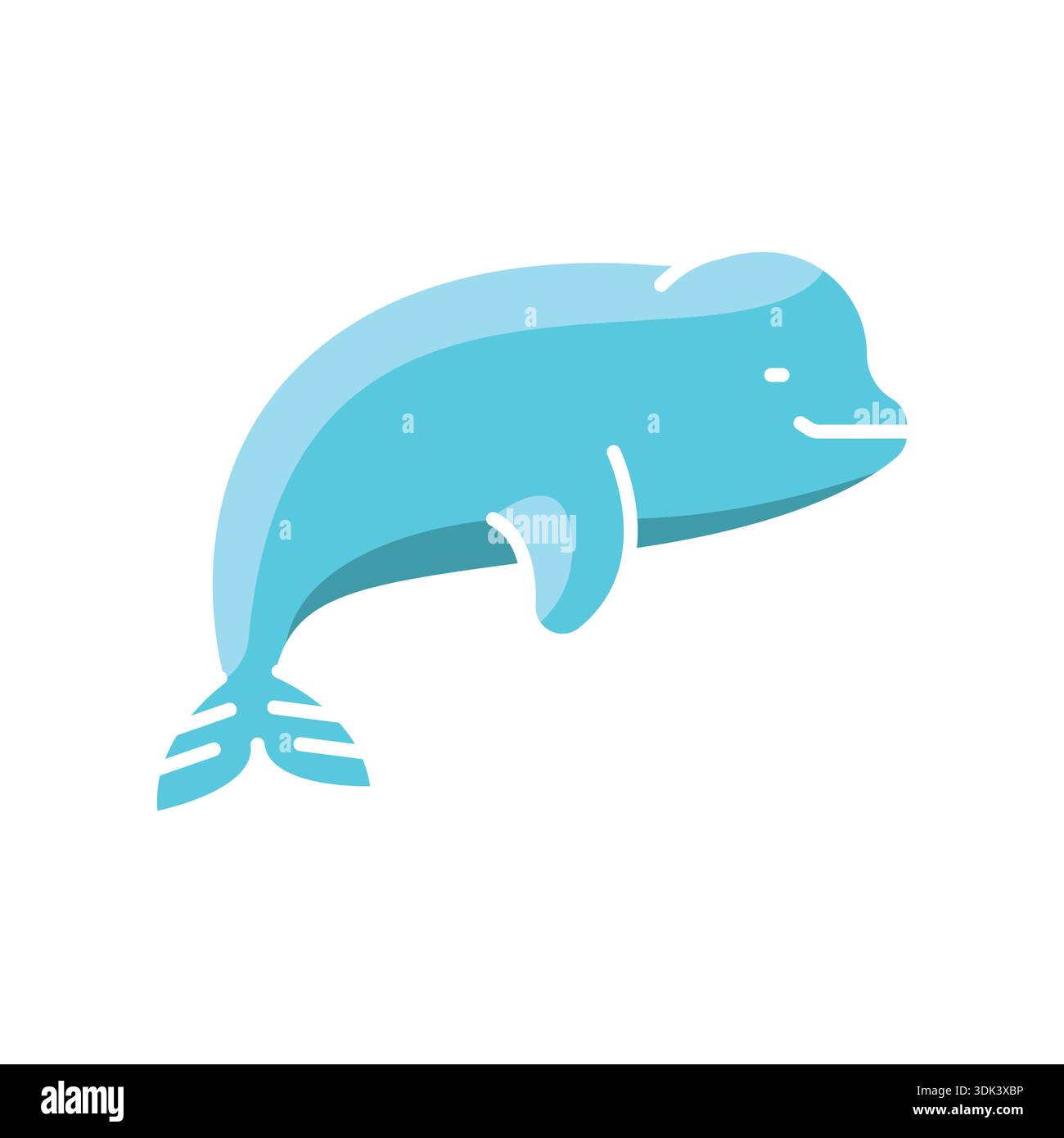 beluga whale color flat icon for digital and print projects. Arctic ...