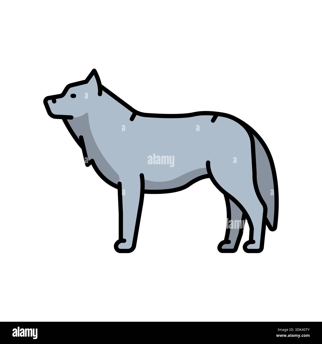 arctic wolf color line icon for digital and print projects. Arctic ...