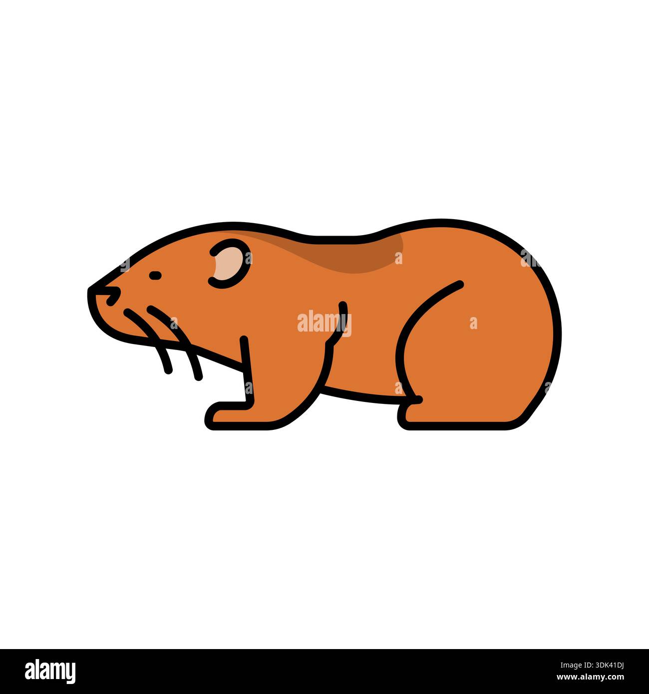 lemming color line icon for digital and print projects. Arctic animals ...