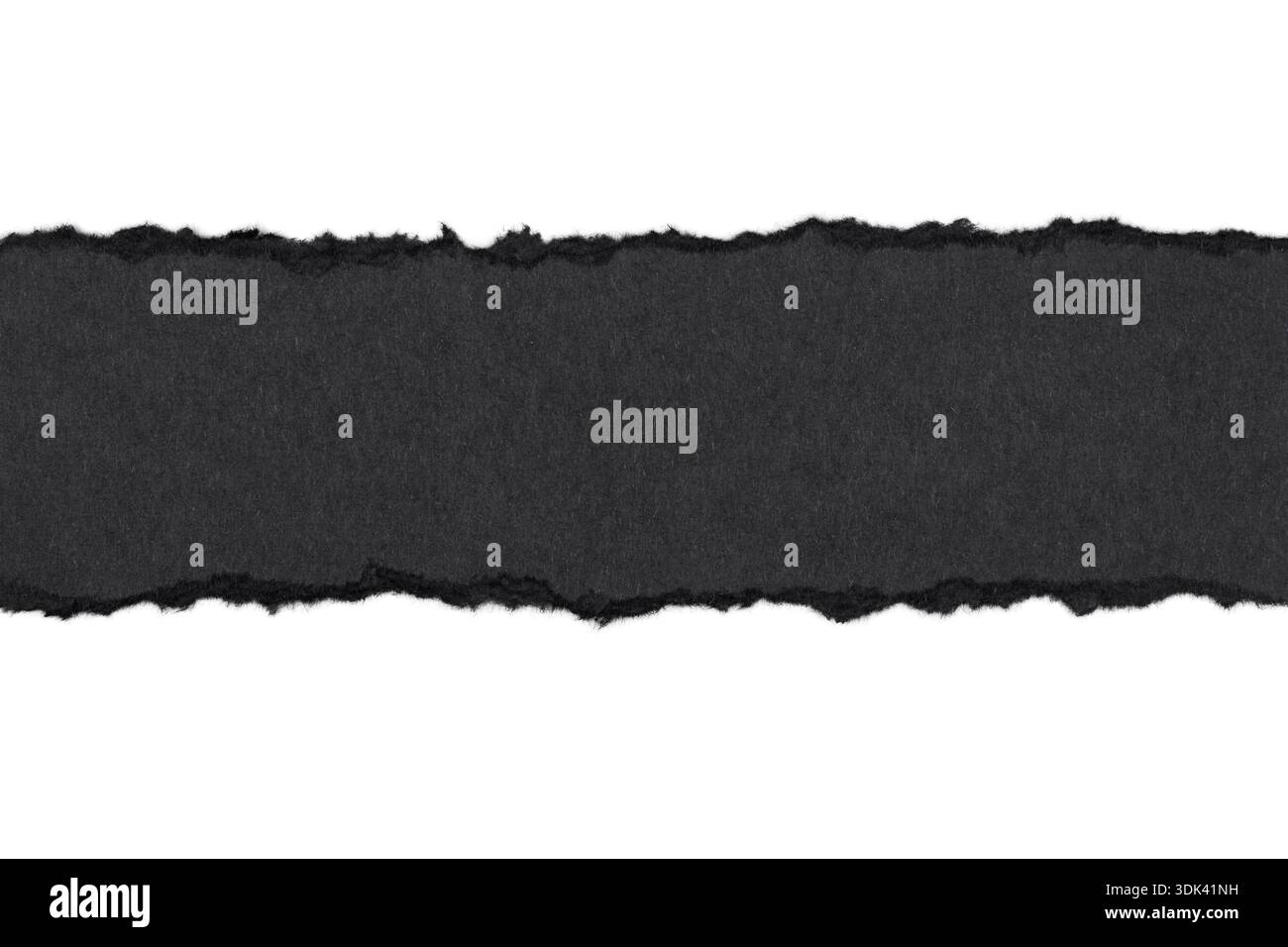 Black Ripped Torn Paper Isolated on White Background Stock Photo