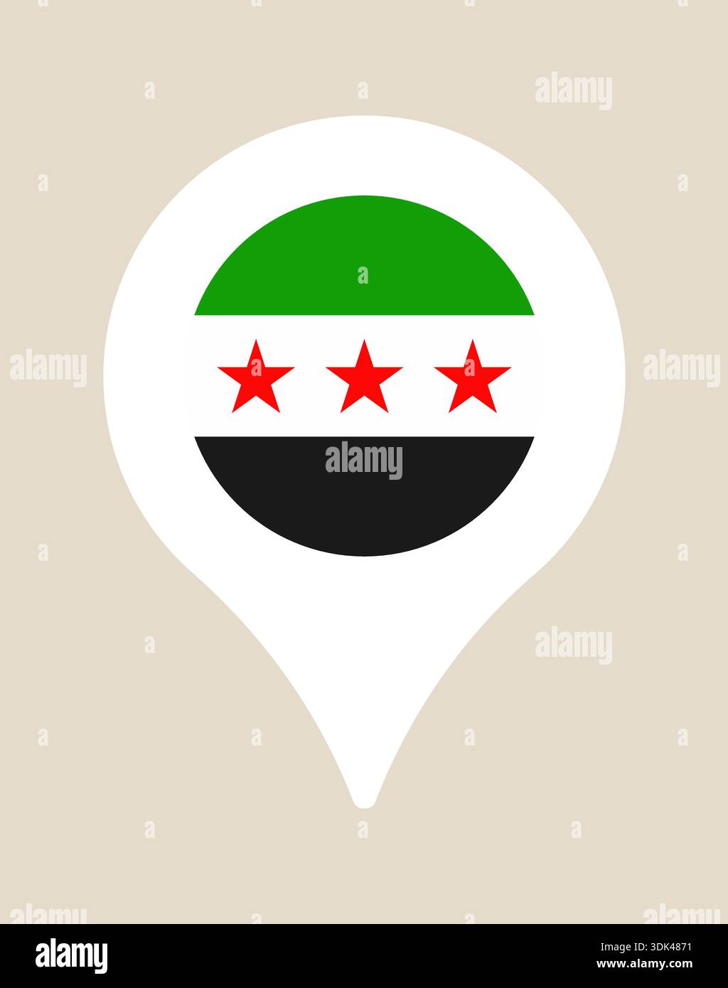 Syrian Opposition Flag Map Pin Icon Showing Location Pointer Marker for ...