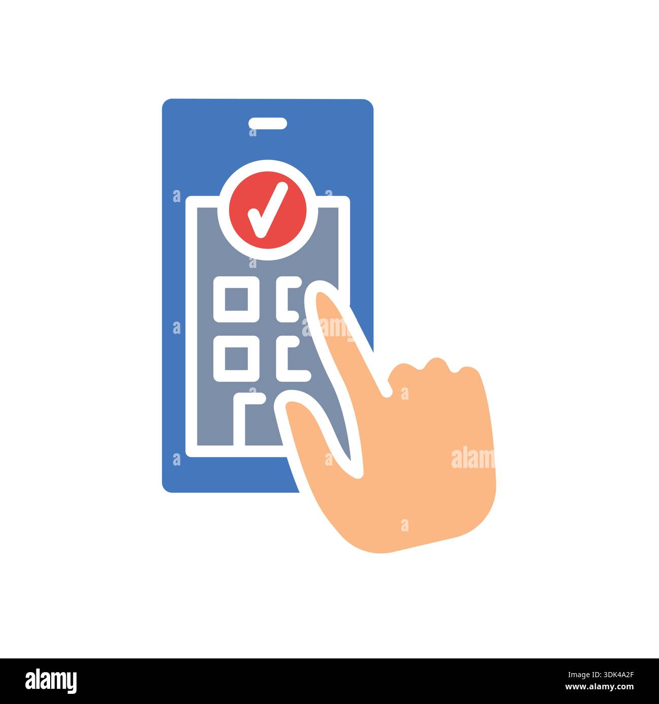 reservation color flat icon. Vector isolated element. Editable stroke. Stock Vector