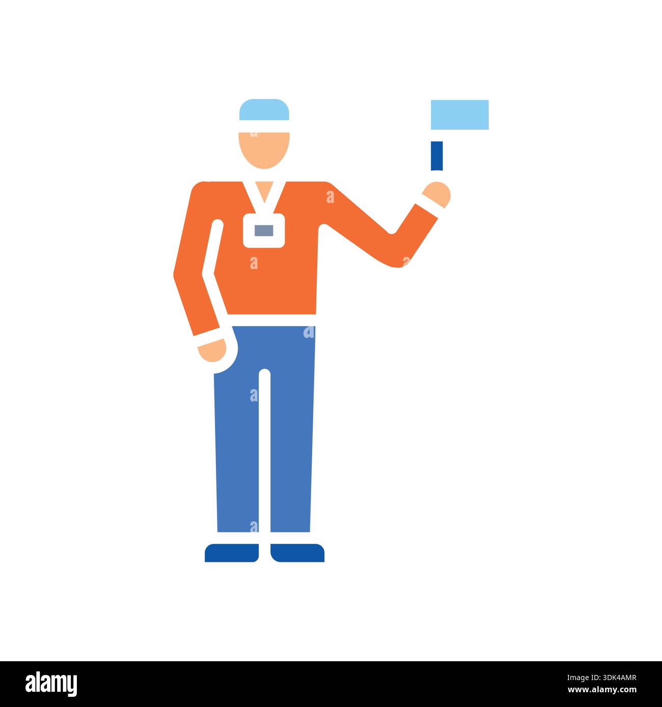 guide color flat icon. Vector isolated element. Editable stroke. Stock Vector