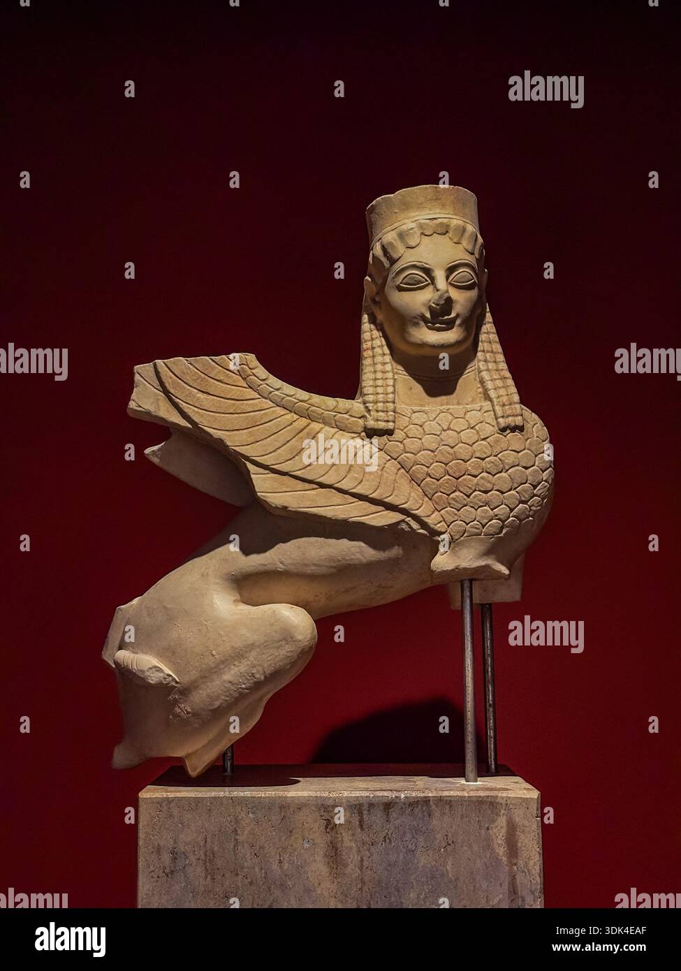 Archaic ancient Greek sculpture of a Sphinx originally on top of