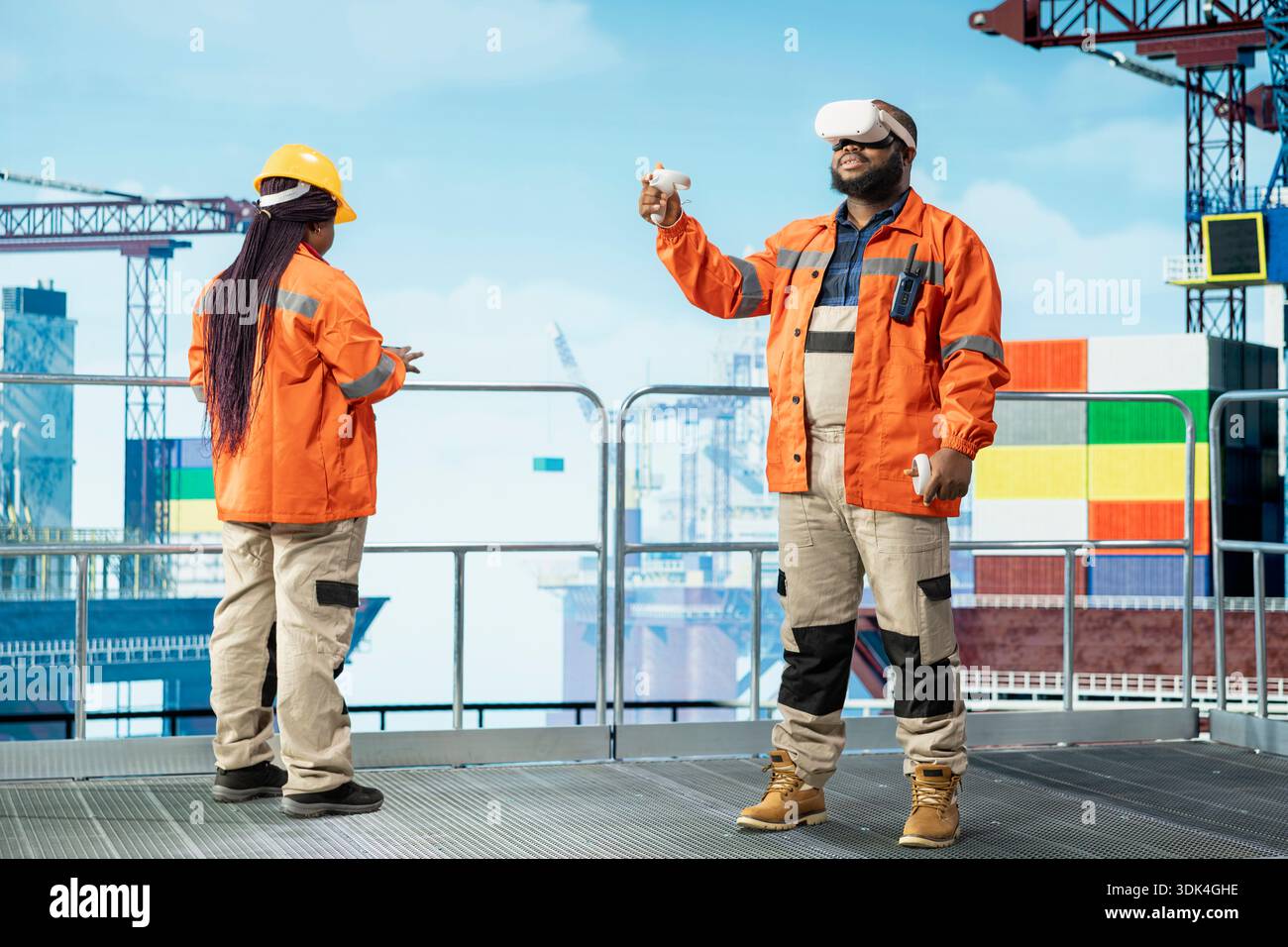 Drilling rig technicians tracking oil hi-res stock photography and ...