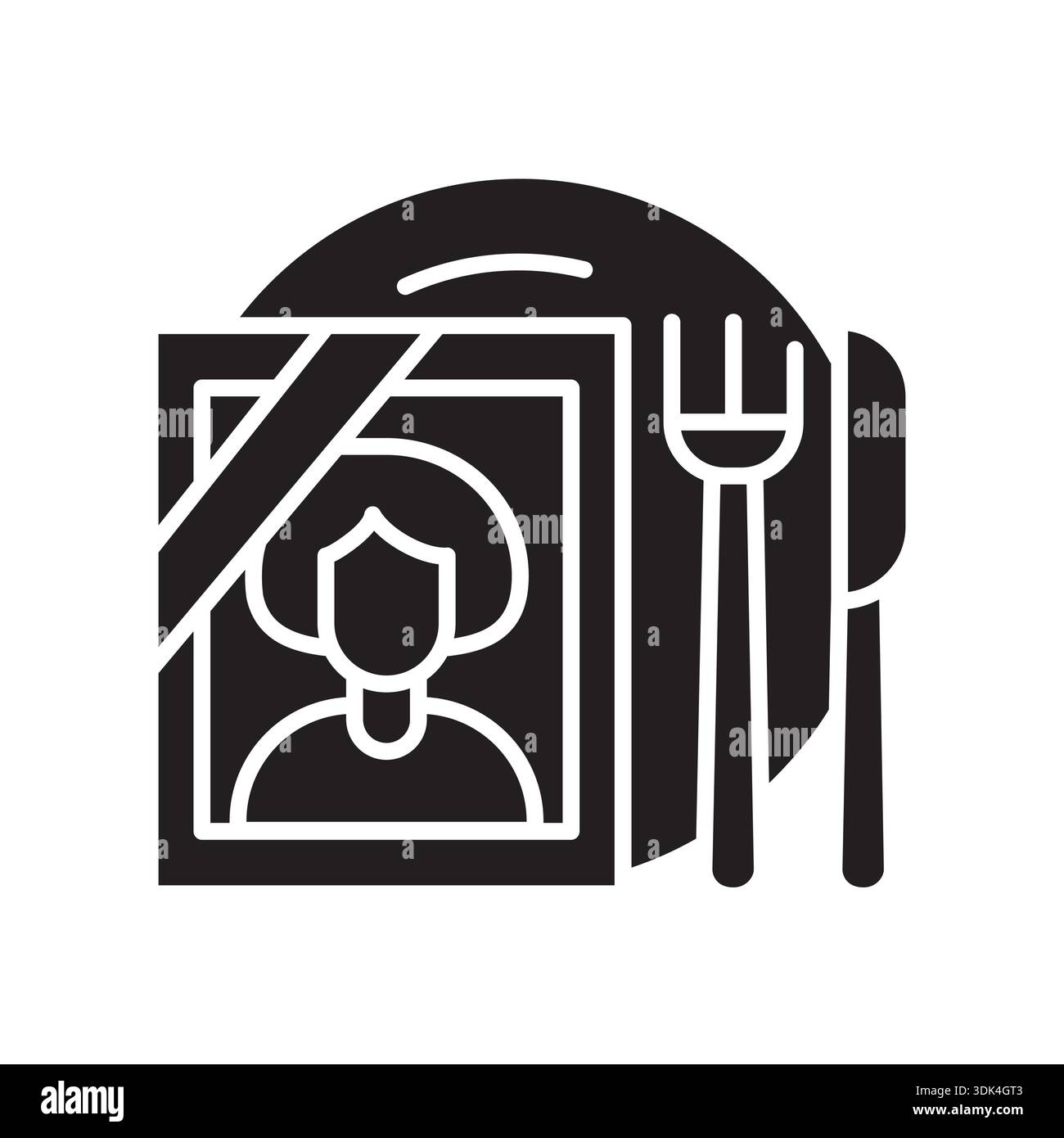 memorial meal black flat icon. Vector isolated element. Editable stroke. Stock Vector