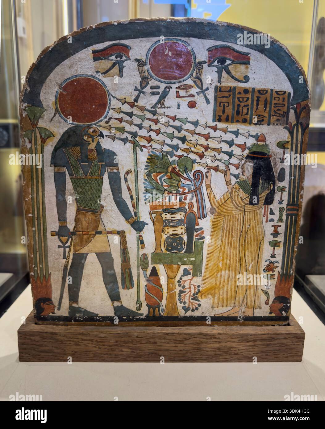 The Stele of Lady Tapere from the 9th or 10th Century BC Egyption art from the Louvre Museum - Paris, France Stock Photo