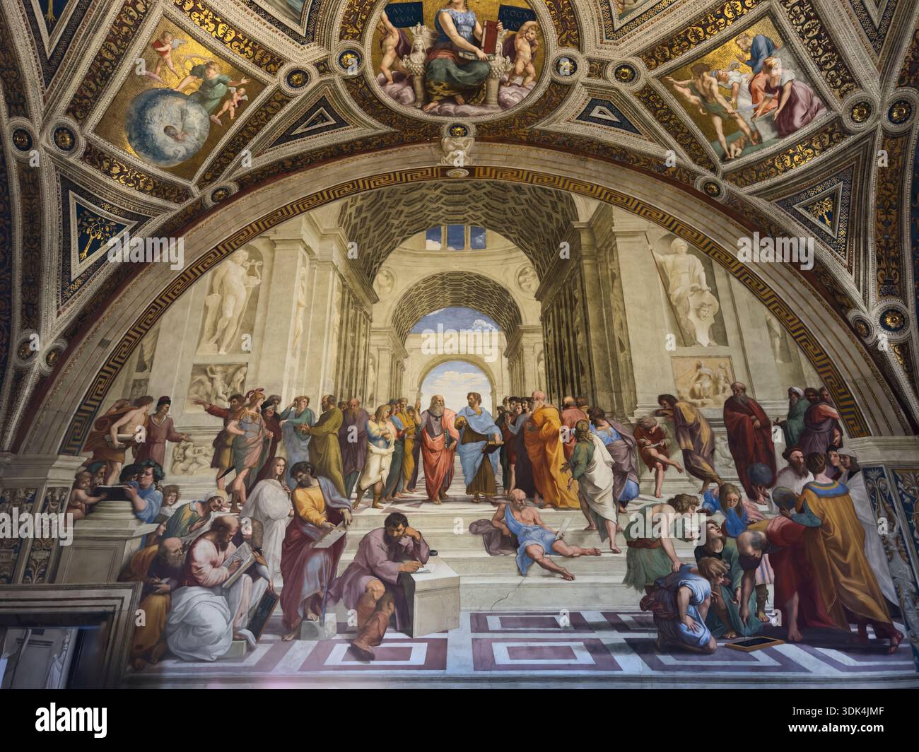 The Famous Fresco The School Of Athens By The Italian Renaissance the-famous-fresco-the-school-of-athens-by-the-italian-renaissance