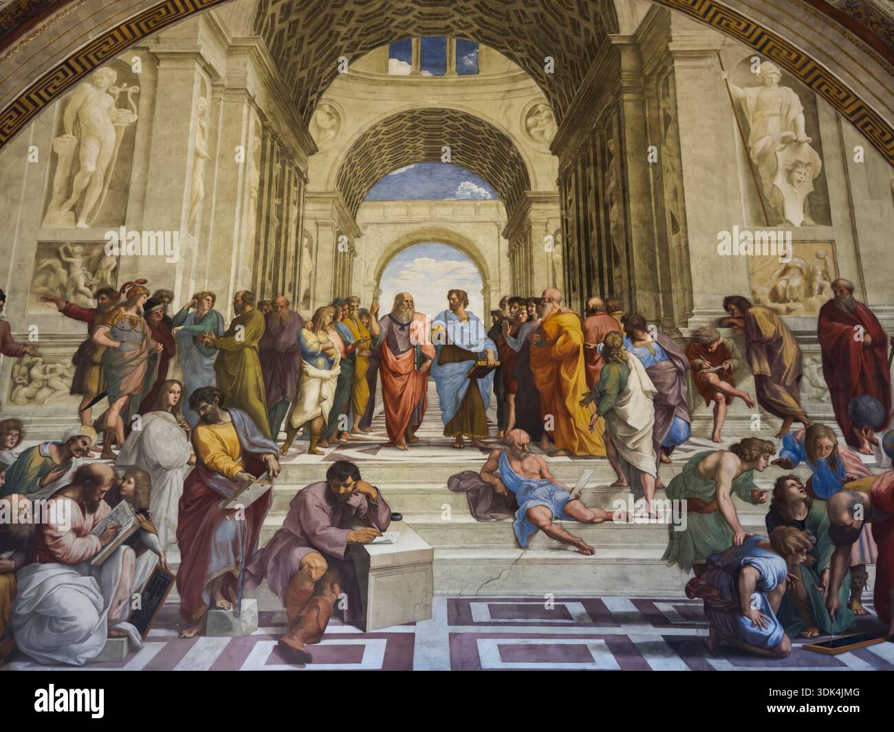 The famous fresco The School of Athens by the Italian Renaissance ...